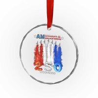 Patriotic Fighter Jets Crystal Glass Ornament USA 250 Years Of Freedom