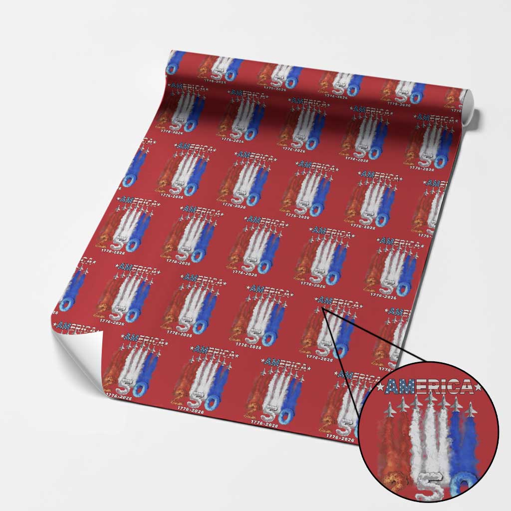 Patriotic Fighter Jets Wrapping Paper Roll USA 250 Years Of Freedom
