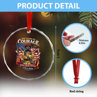 Patriotic Firefighter 250 Years Of Courage USA Anniversary Gift Crystal Glass Ornament