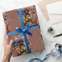 Patriotic Firefighter 250 Years Of Courage USA Anniversary Gift Wrapping Paper Roll