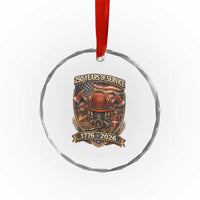 Patriotic Firefighter 250 Years Of Service USA Anniversary Gift Crystal Glass Ornament