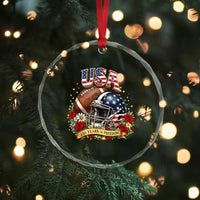 Patriotic Floral Baseball Crystal Glass Ornament USA 250th Anniversary Gift