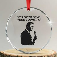 Patriotic Freedom Charlie Kirk Legacy Crystal Glass Ornament Its OK to Love Your Country TS02