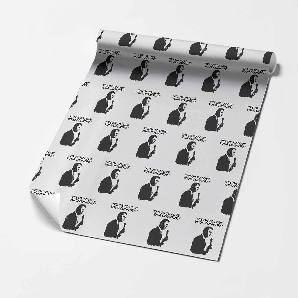 Patriotic Freedom Charlie Kirk Legacy Wrapping Paper Roll It’s OK to Love Your Country - Wonder Print Shop