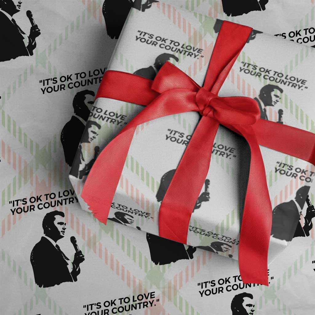 Patriotic Freedom Charlie Kirk Legacy Wrapping Paper Roll It’s OK to Love Your Country - Wonder Print Shop