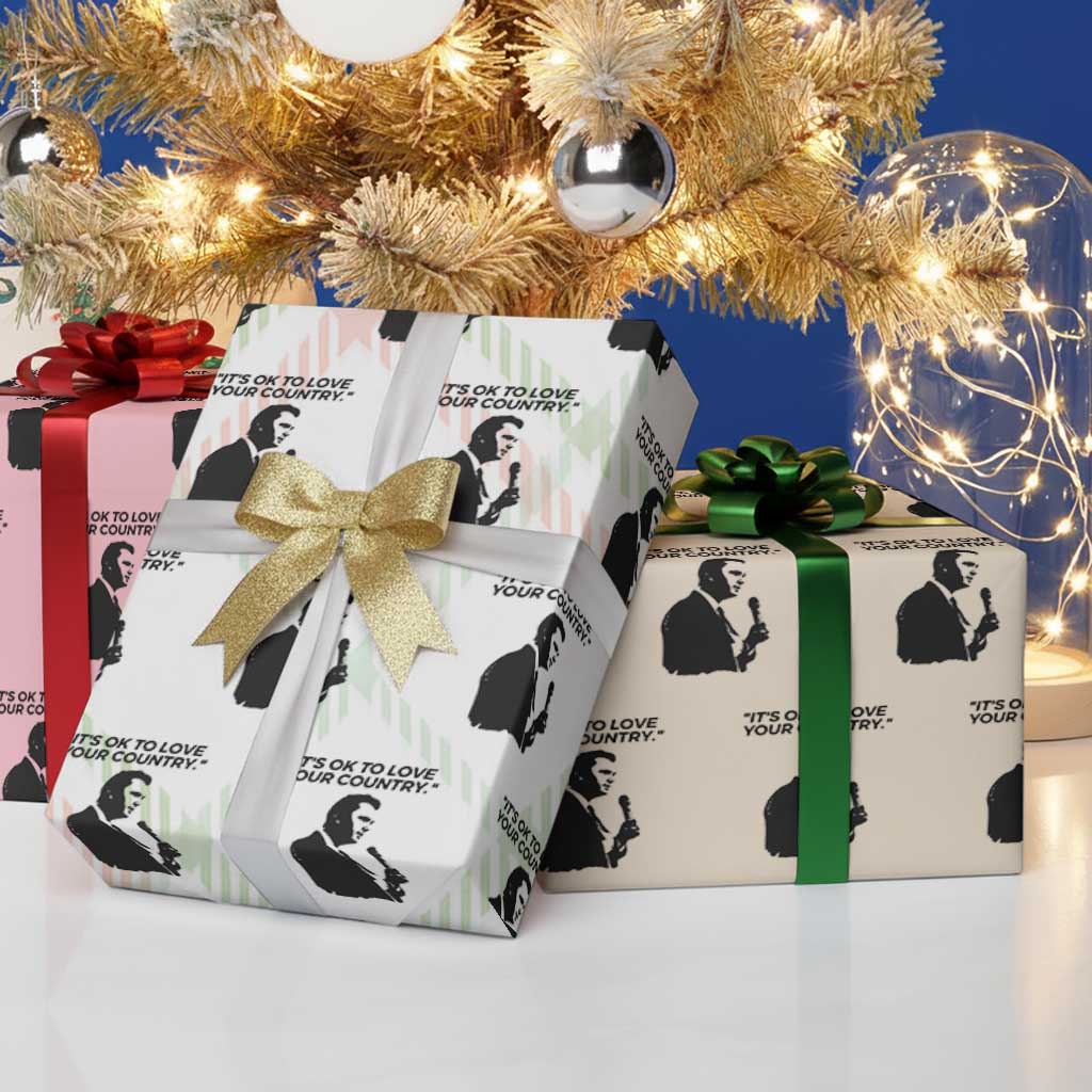 Patriotic Freedom Charlie Kirk Legacy Wrapping Paper Roll It’s OK to Love Your Country - Wonder Print Shop