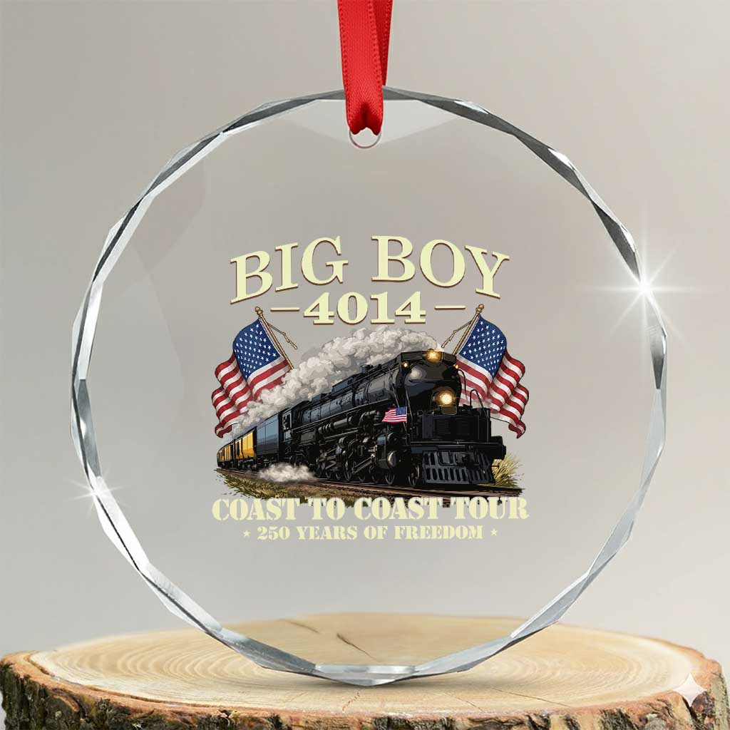 Patriotic Freedom Express Coast to Coast Crystal Glass Ornament Steam Train Legend Heritage Pride