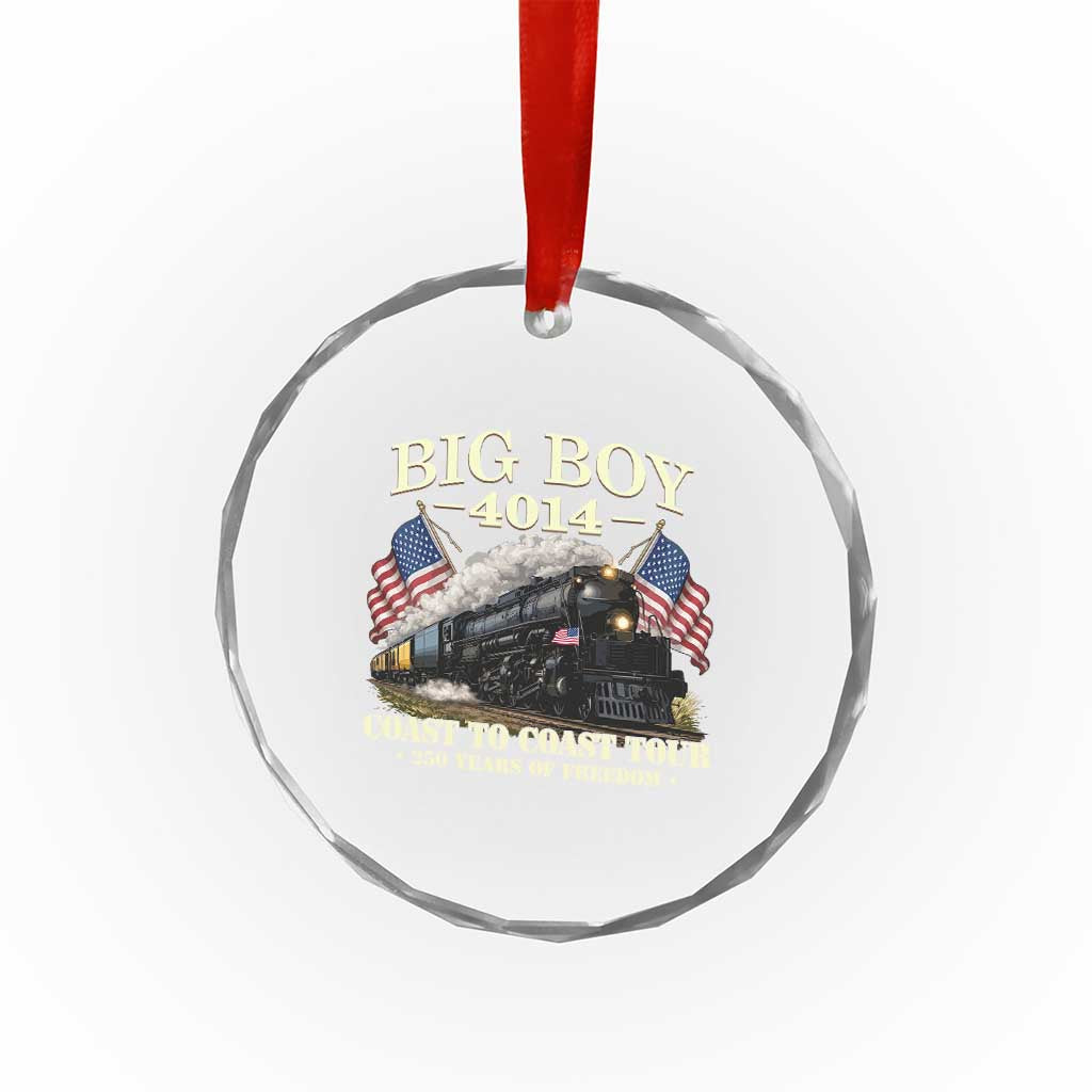Patriotic Freedom Express Coast to Coast Crystal Glass Ornament Steam Train Legend Heritage Pride