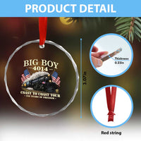 Patriotic Freedom Express Coast to Coast Crystal Glass Ornament Steam Train Legend Heritage Pride