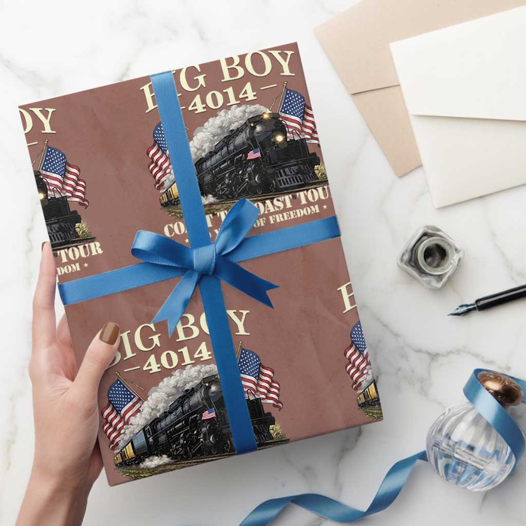 Patriotic Freedom Express Coast to Coast Wrapping Paper Roll Steam Train Legend Heritage Pride