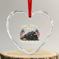 Patriotic Freedom Express Coast to Coast Heart Crystal Glass Ornament Steam Train Legend Heritage Pride