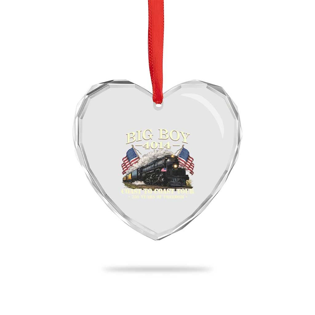 Patriotic Freedom Express Coast to Coast Heart Crystal Glass Ornament Steam Train Legend Heritage Pride