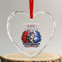 Patriotic George Washington Sunglasses and Fighter Jets Heart Crystal Glass Ornament Imagine A Country So Great Pride
