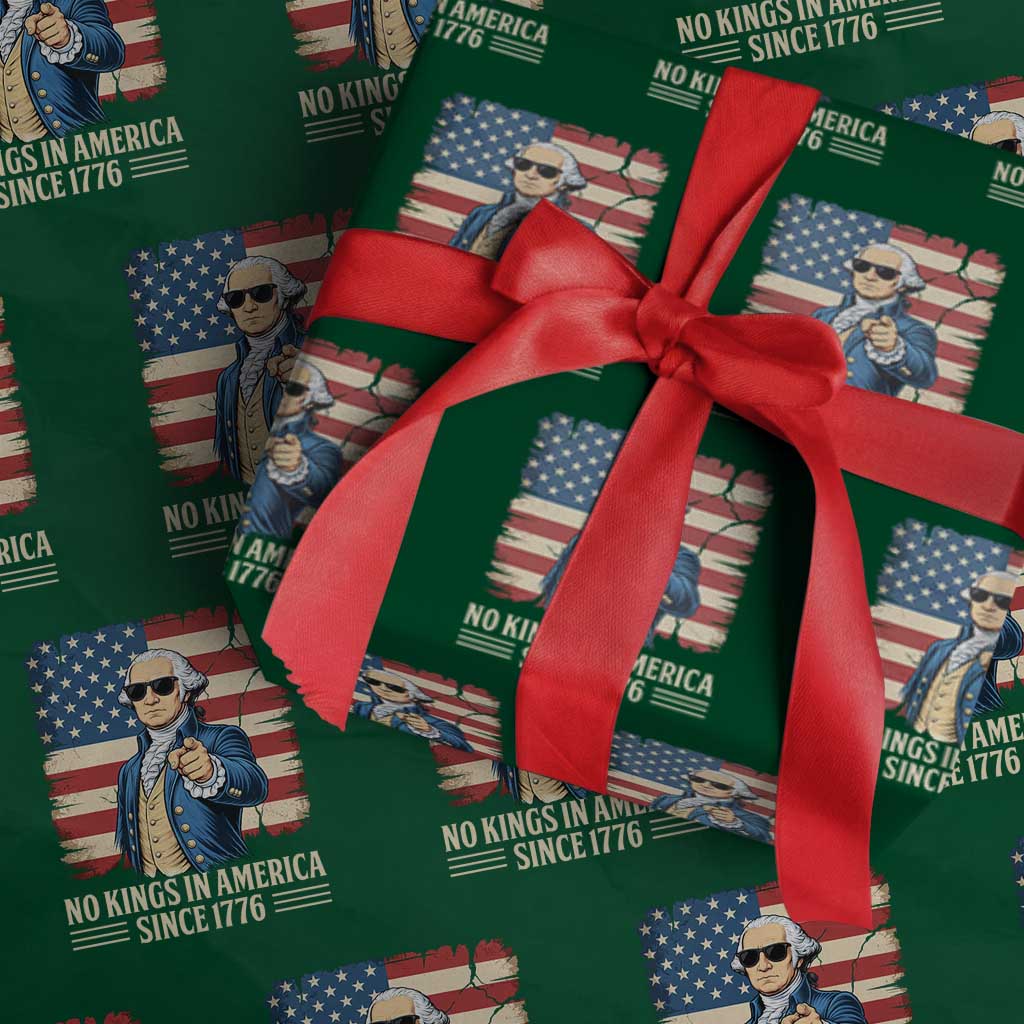 Patriotic George Washington Wrapping Paper Roll No Kings In America