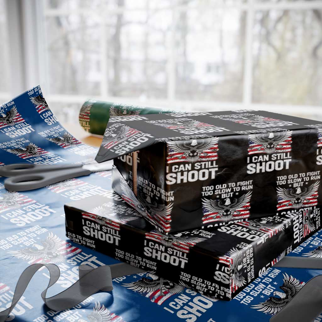Patriotic Gun Rights Eagle Wrapping Paper Roll Too Old To Fight Too Slow To Run But Can Still Shoot - Wonder Print Shop