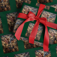 Patriotic Italian Brainrot Farmer Meme Wrapping Paper Roll Funny USA Freedom Jet Fighter Graphic