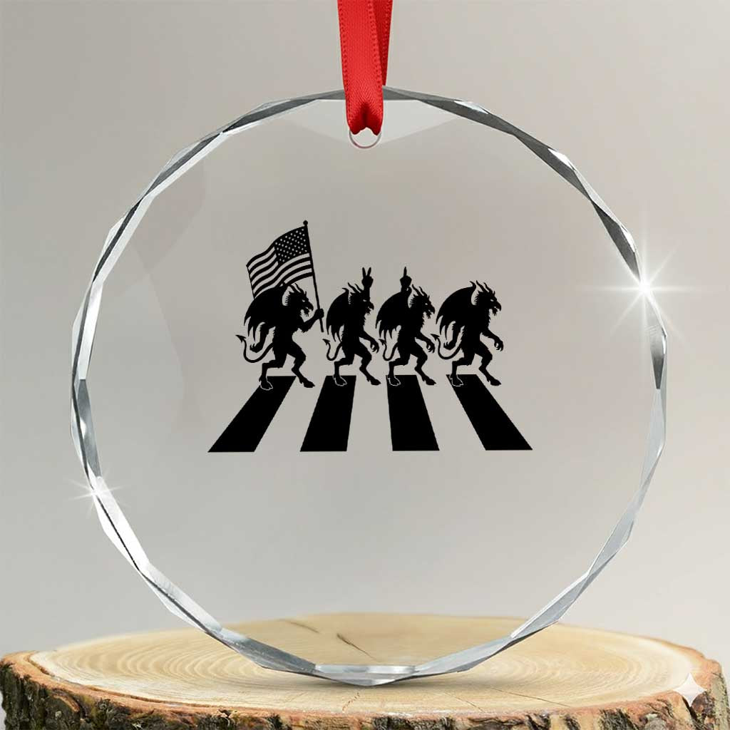 Patriotic Jersey Devil Crystal Glass Ornament New Jersey Cryptid Gift