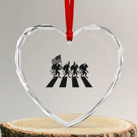 Patriotic Jersey Devil Heart Crystal Glass Ornament New Jersey Cryptid Gift