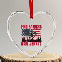 Patriotic Jersey Devil Heart Crystal Glass Ornament Pine Barrens New Jersey Cryptid