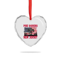 Patriotic Jersey Devil Heart Crystal Glass Ornament Pine Barrens New Jersey Cryptid