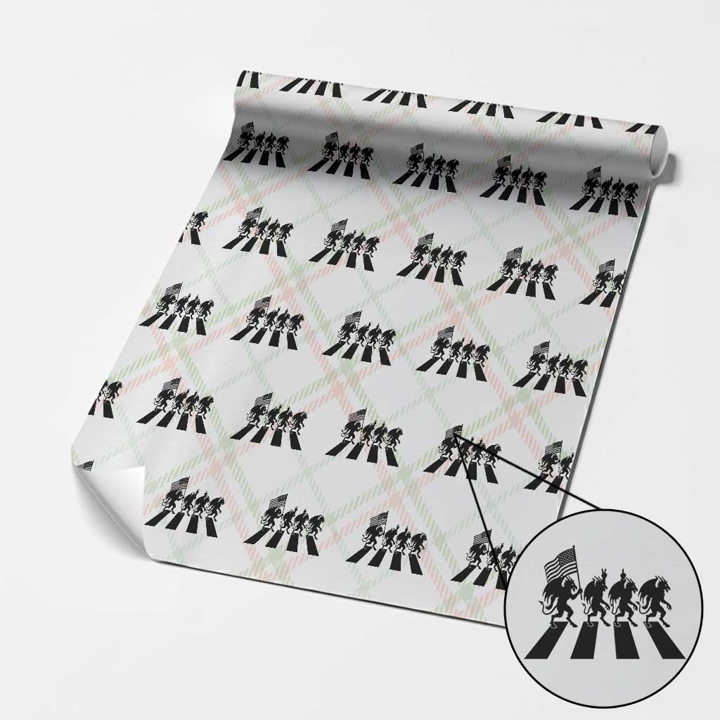 Patriotic Jersey Devil Wrapping Paper Roll New Jersey Cryptid Gift