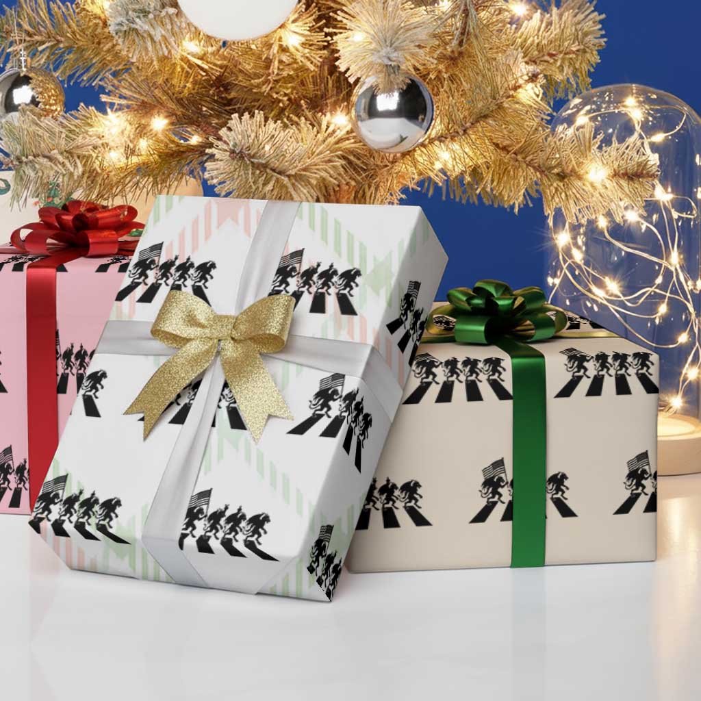 Patriotic Jersey Devil Wrapping Paper Roll New Jersey Cryptid Gift