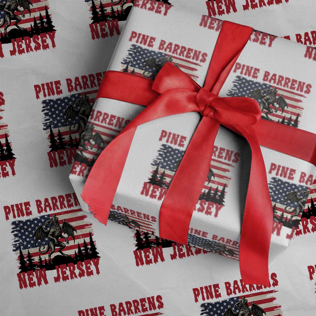 Patriotic Jersey Devil Wrapping Paper Roll Pine Barrens New Jersey Cryptid