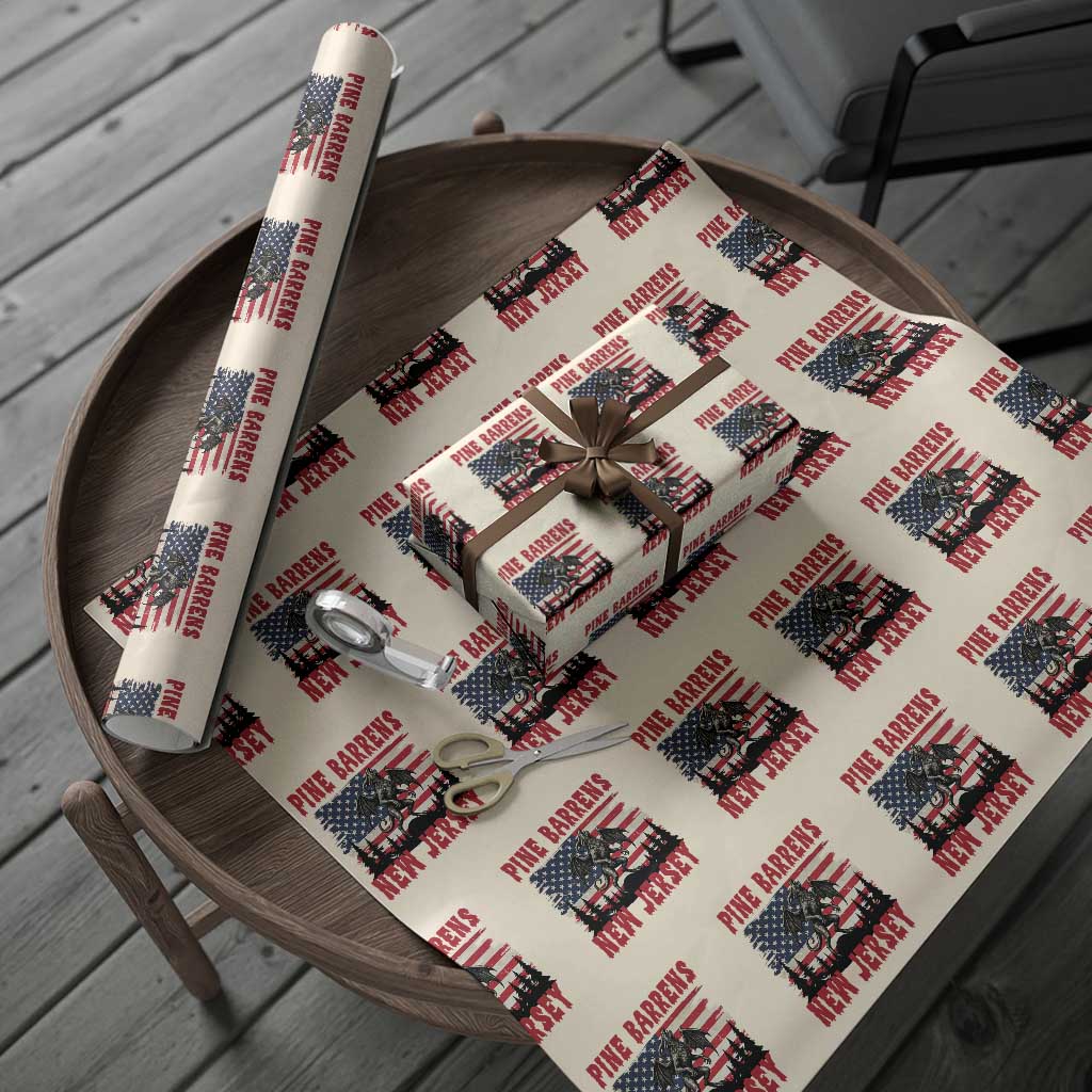 Patriotic Jersey Devil Wrapping Paper Roll Pine Barrens New Jersey Cryptid
