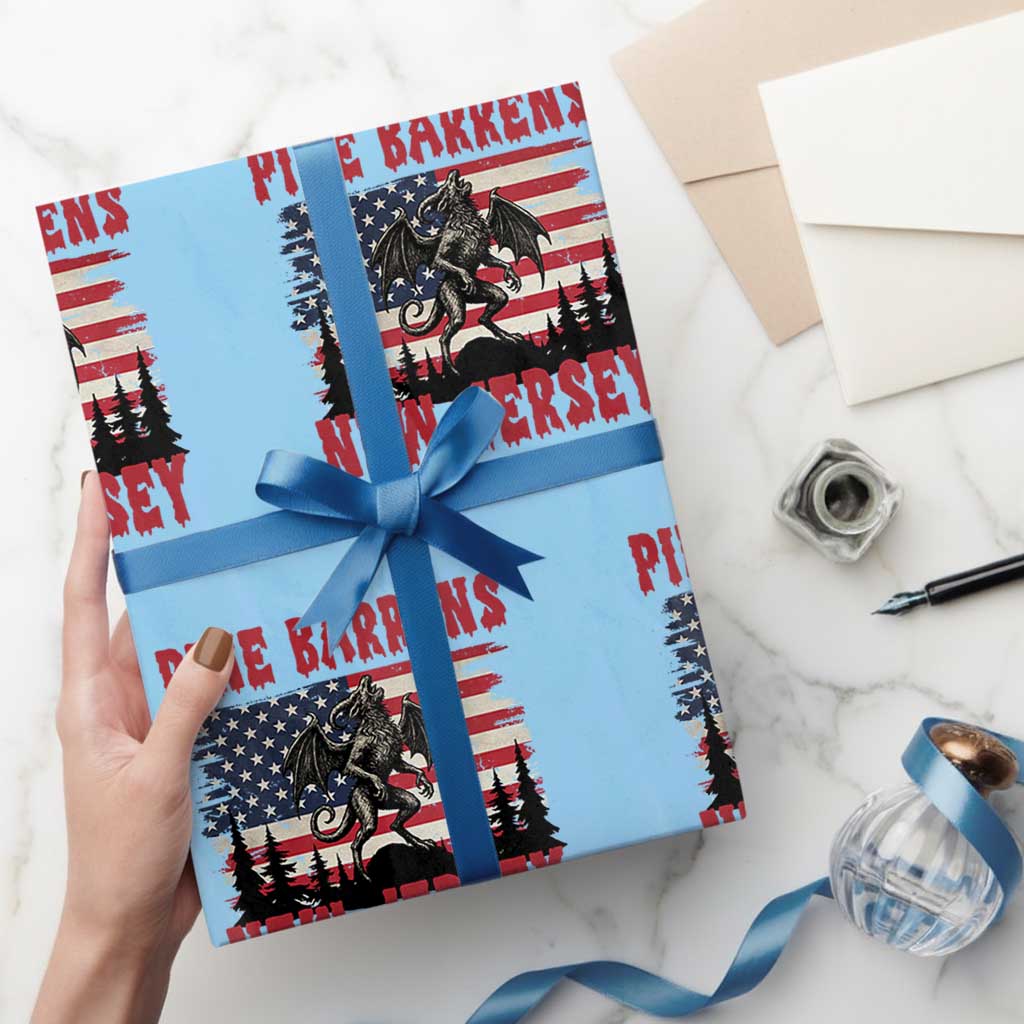 Patriotic Jersey Devil Wrapping Paper Roll Pine Barrens New Jersey Cryptid