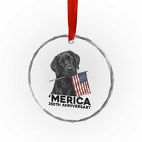 Patriotic Labrador Retriever Crystal Glass Ornament America 250th Anniversary Gift