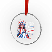 Patriotic Lady Liberty Feminist Graphic Crystal Glass Ornament Can Someone Please Just Put A Woman In Charge Funny Feminism
