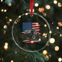 Patriotic Monster Truck Polka Dot Crystal Glass Ornament Dot Day Gift