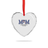 Patriotic Mothers Day Gift Heart Crystal Glass Ornament USA 250 Years Celebration