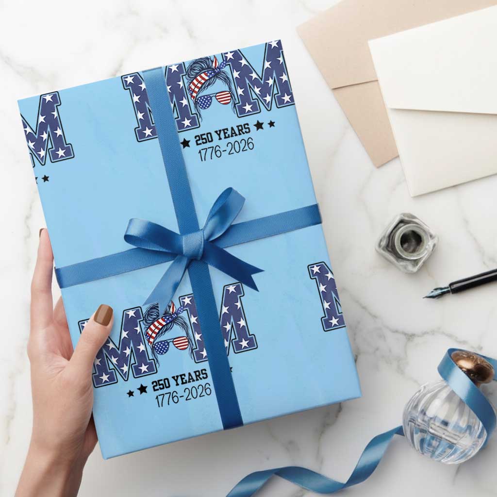 Patriotic Mothers Day Gift Wrapping Paper Roll USA 250 Years Celebration