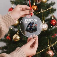 Patriotic Mothman Lover Crystal Glass Ornament Funny USA 250 Anniversary Gift