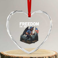 Patriotic Mothman Lover Heart Crystal Glass Ornament Funny USA 250 Anniversary Gift
