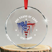Patriotic Nurse 250 Years Of Care Crystal Glass Ornament Healthcare Worker Gift