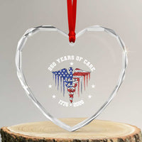 Patriotic Nurse 250 Years Of Care Heart Crystal Glass Ornament Healthcare Worker Gift