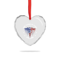 Patriotic Nurse 250 Years Of Care Heart Crystal Glass Ornament Healthcare Worker Gift