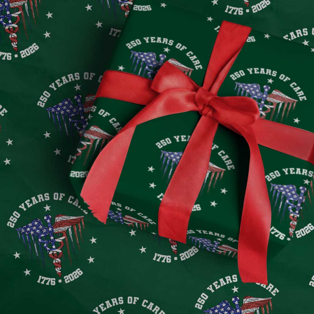 Patriotic Nurse 250 Years Of Care Wrapping Paper Roll Healthcare Worker Gift