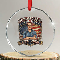 Patriotic Nurse Celebrating 250 Years Of Care Gift Crystal Glass Ornament