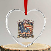 Patriotic Nurse Celebrating 250 Years Of Care Gift Heart Crystal Glass Ornament