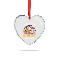 Patriotic Our First Fathers Day Together Heart Crystal Glass Ornament Gift For New Dad