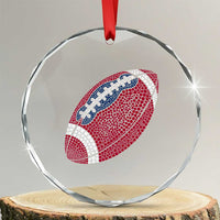 Patriotic Polka Dot Football Crystal Glass Ornament Dot Day Gift