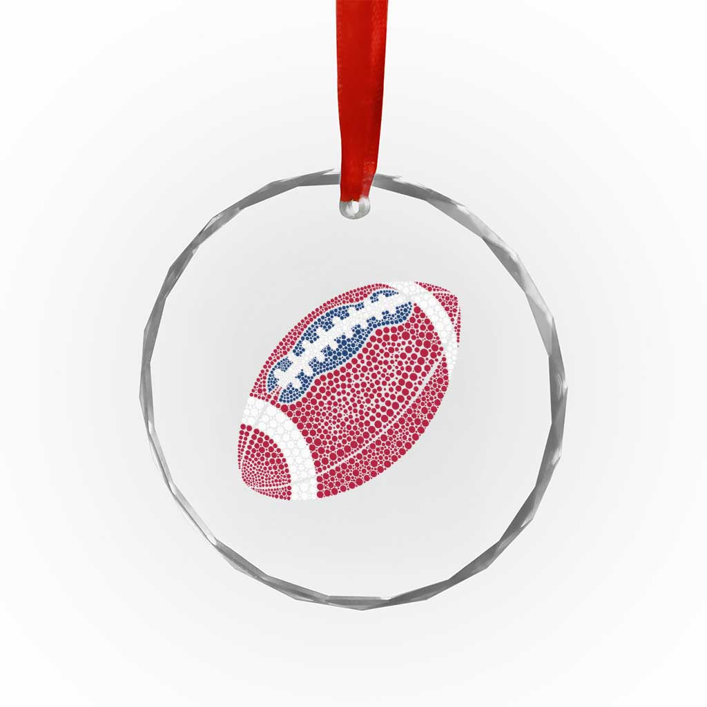 Patriotic Polka Dot Football Crystal Glass Ornament Dot Day Gift