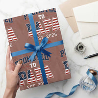 Patriotic Promoted To Dad Est 2026 Wrapping Paper Roll US Flag New Father Gift