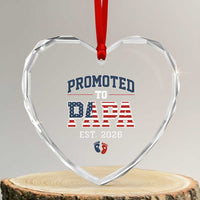Patriotic Promoted To Dad Est 2026 Heart Crystal Glass Ornament US Flag New Father Gift