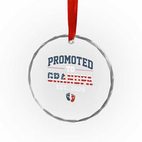 Patriotic Promoted To Grandpa Est 2026 Crystal Glass Ornament US Flag New Father Gift