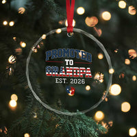 Patriotic Promoted To Grandpa Est 2026 Crystal Glass Ornament US Flag New Father Gift