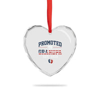 Patriotic Promoted To Grandpa Est 2026 Heart Crystal Glass Ornament US Flag New Father Gift
